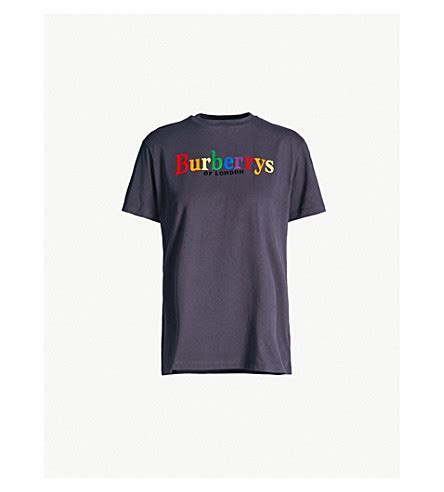 burberry rainbow logo embroidered cotton jersey t shirt|Men’s Designer T.